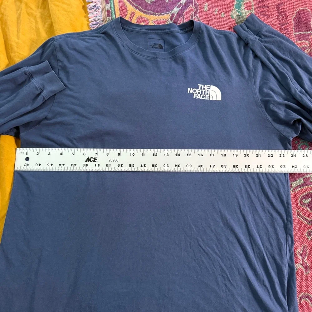 The North Face Mens XL Long Sleeve Graphic T-Shirt Never Stop Exploring Logo